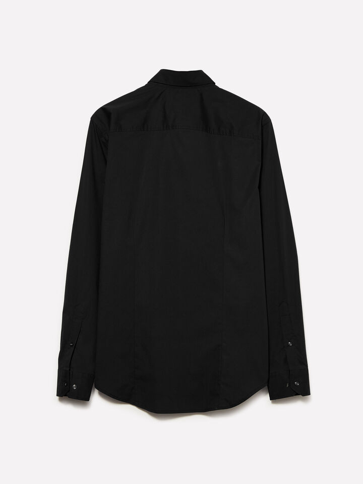Black slim fit shirt - men's slim fit shirts - Black | Sisley image number 2